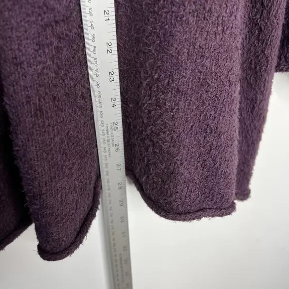 Eileen Fisher Sweater Womens 3X Purple Organic Cotton V Neck Oversized Tunic - Picture 8 of 9
